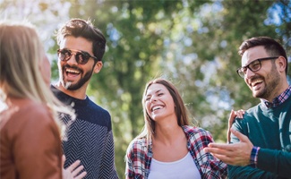 Group of friends smiling 