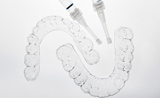 take-home whitening trays and bleaching gel 