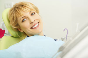 female patient in dentist chair