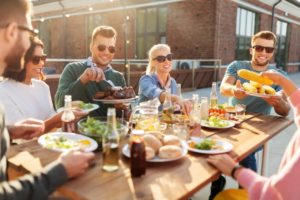 friends enjoying summer picnic