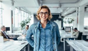 person happy at work