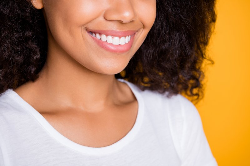 woman smiling with veneers in Reno