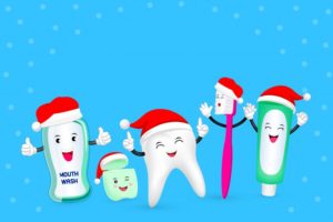 Christmas toothbrush illustration